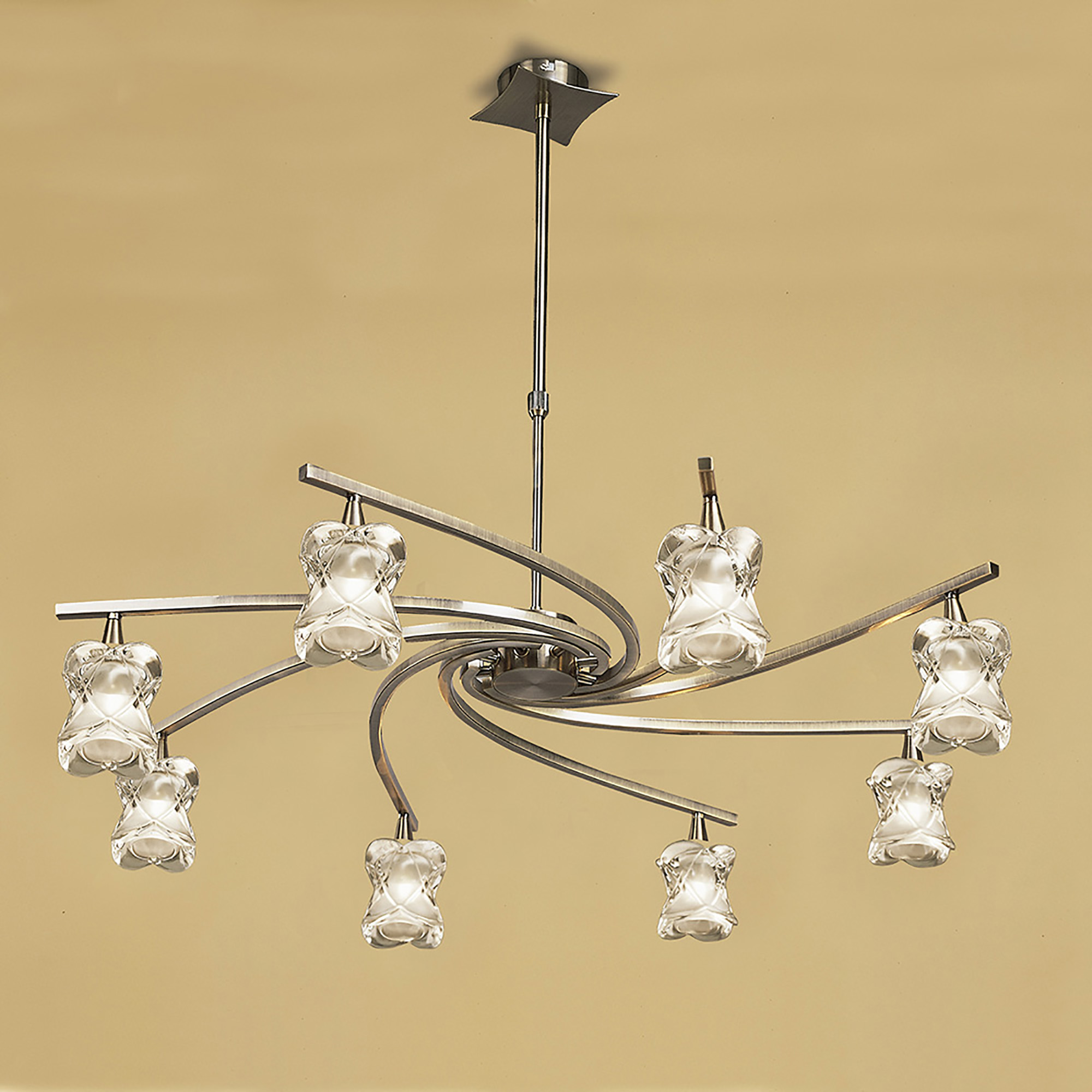 Rosa Antique Brass Ceiling Lights Mantra Multi Arm Fittings